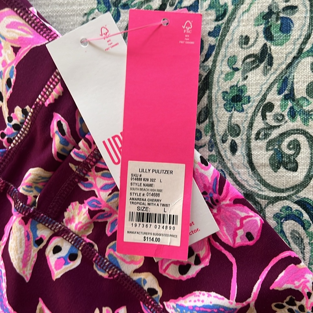 Lilly Pulitzer UPF 50 Luxletic 24" South Beach High Rise Midi Legging, NWT - Picture 5 of 9